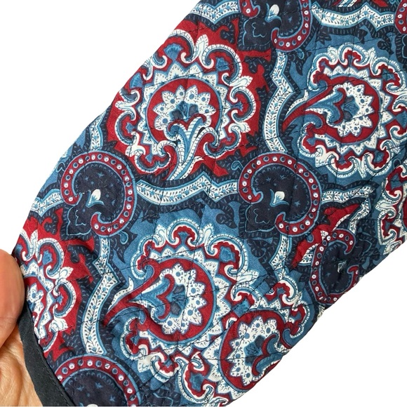 Vintage Quilted Jacket Reversible Womens Size XL Large Bon Worth Paisley Striped - Picture 8 of 11